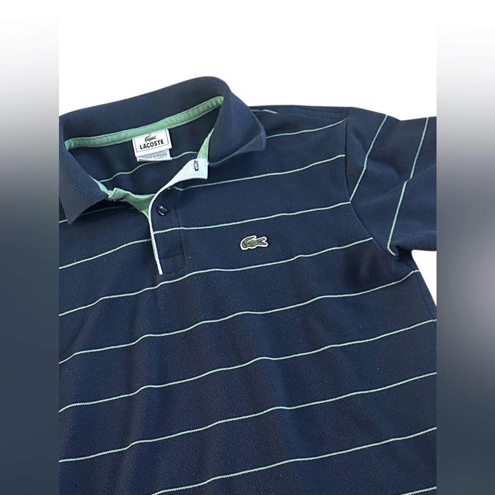 Lacoste Stripe Polo Shirt Alligator Logo Youth‎ Boys Size 10